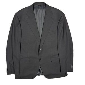 Canali Blazer Black Mesh Wool Sport Coat "Travel" Italy Water Resistant 44R